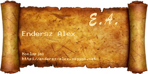 Endersz Alex névjegykártya